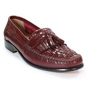 Giorgio Brutini Men's Vegas Loafer Woven Kiltie Tassel Maroon Leather Dress Shoe
